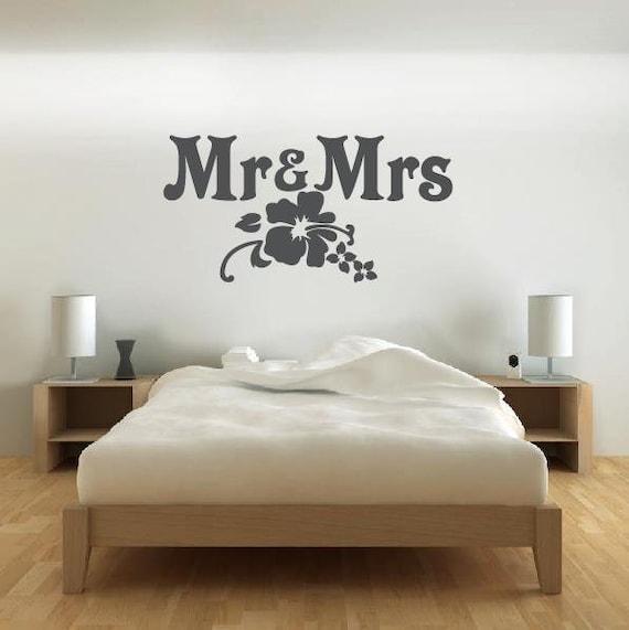 Mr And Mrs Mr Mrs Victorian Flower Bedroom Decor Mr And Mrs Wall Decal Bedroom Wall Decal Bedroom Decor Bedroom Wall Decor