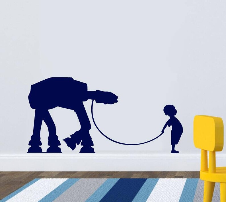 At vinyl decal A Boy and His At At Wall Decal Star Wars decal-Boys Room Decal Star Wars wall decal