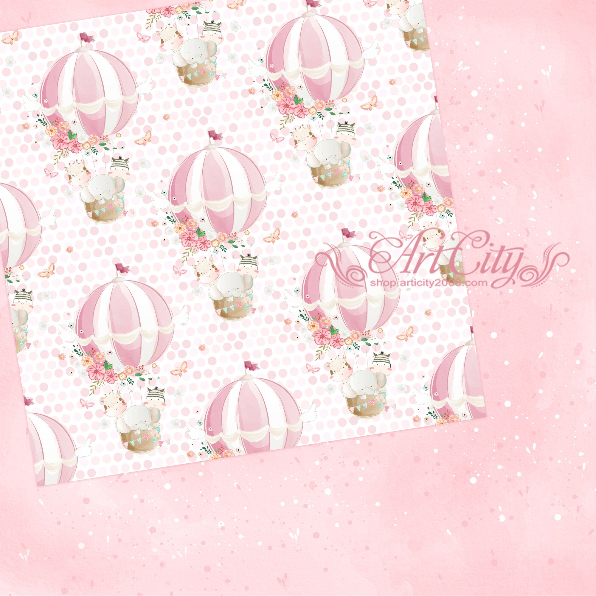 Baby Digital Paper Sweet Animal Scrapbook Background Children | Etsy