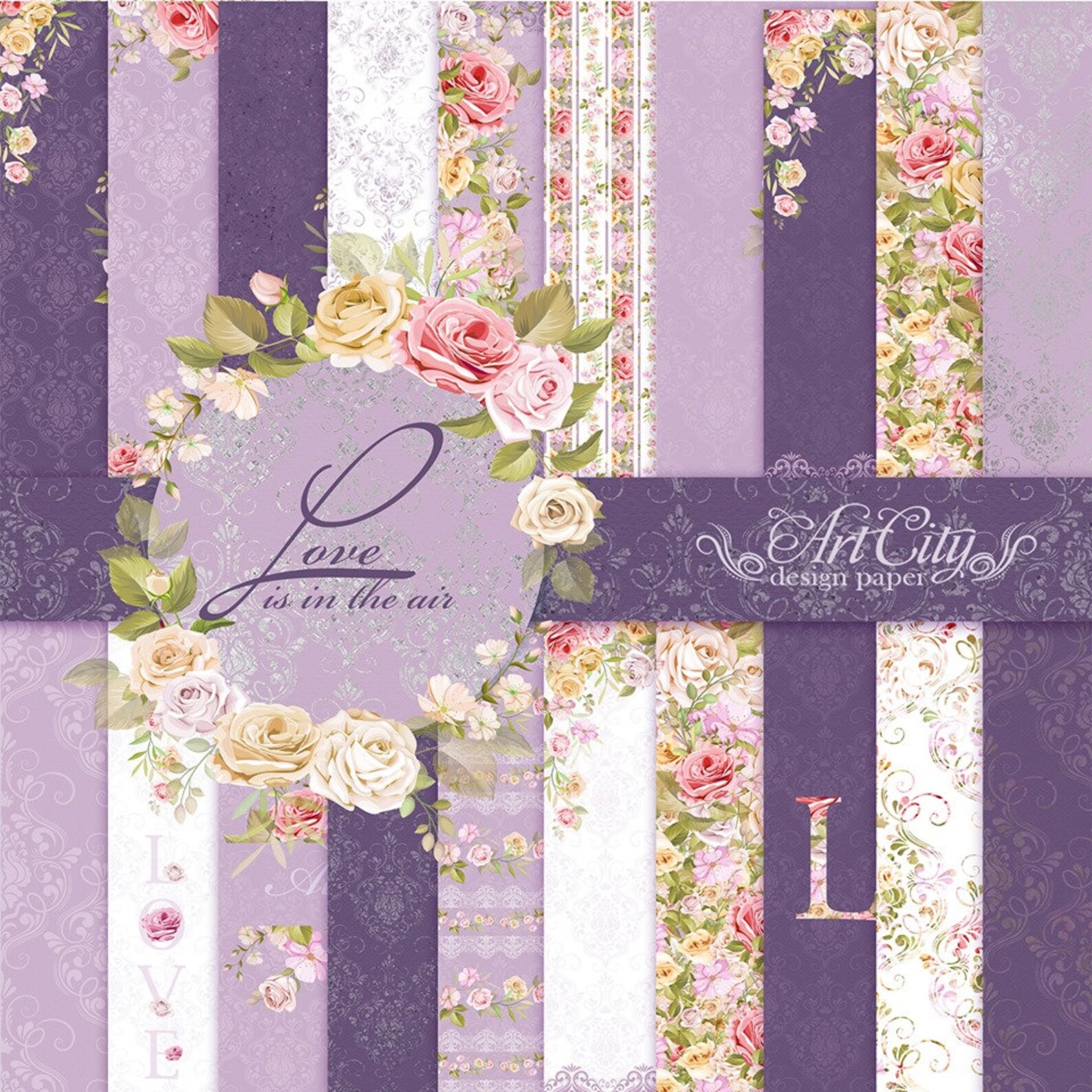 Wedding Digital Paper Wedding Scrapbookscrapbook Paper | Etsy