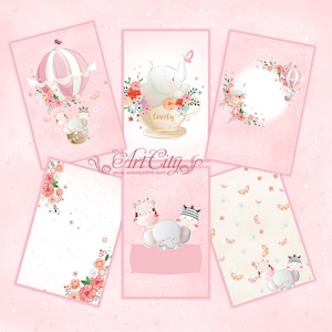 Kinderkarte, druckbare Journalkarte, Journal Tags, Tierkarten, Umschläge, kleine Tiere, Scrapbook, digitales Papier, Baby digitales Papier