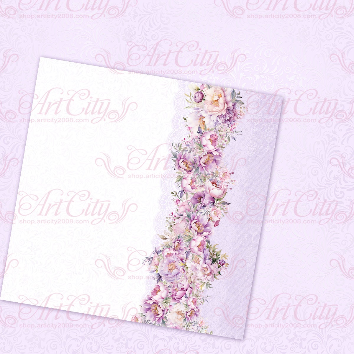 Romantic Wedding Digital Paper Pack – Pink and Purple Floral ...