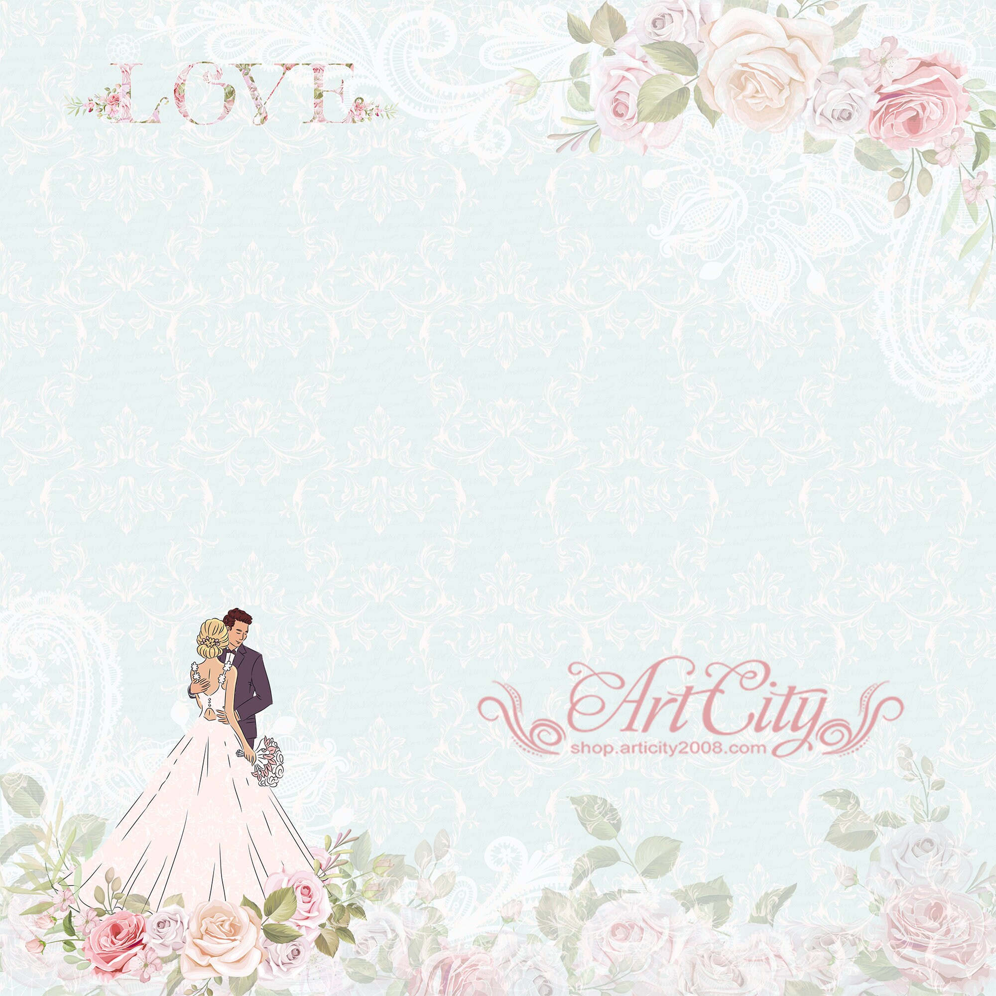 Wedding Digital Paper Bride and Groom Backgrounds Mint | Etsy