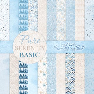 Pure Serenity Basic – Blue Digital Backgrounds for Baptism, Weddings, and Crafts