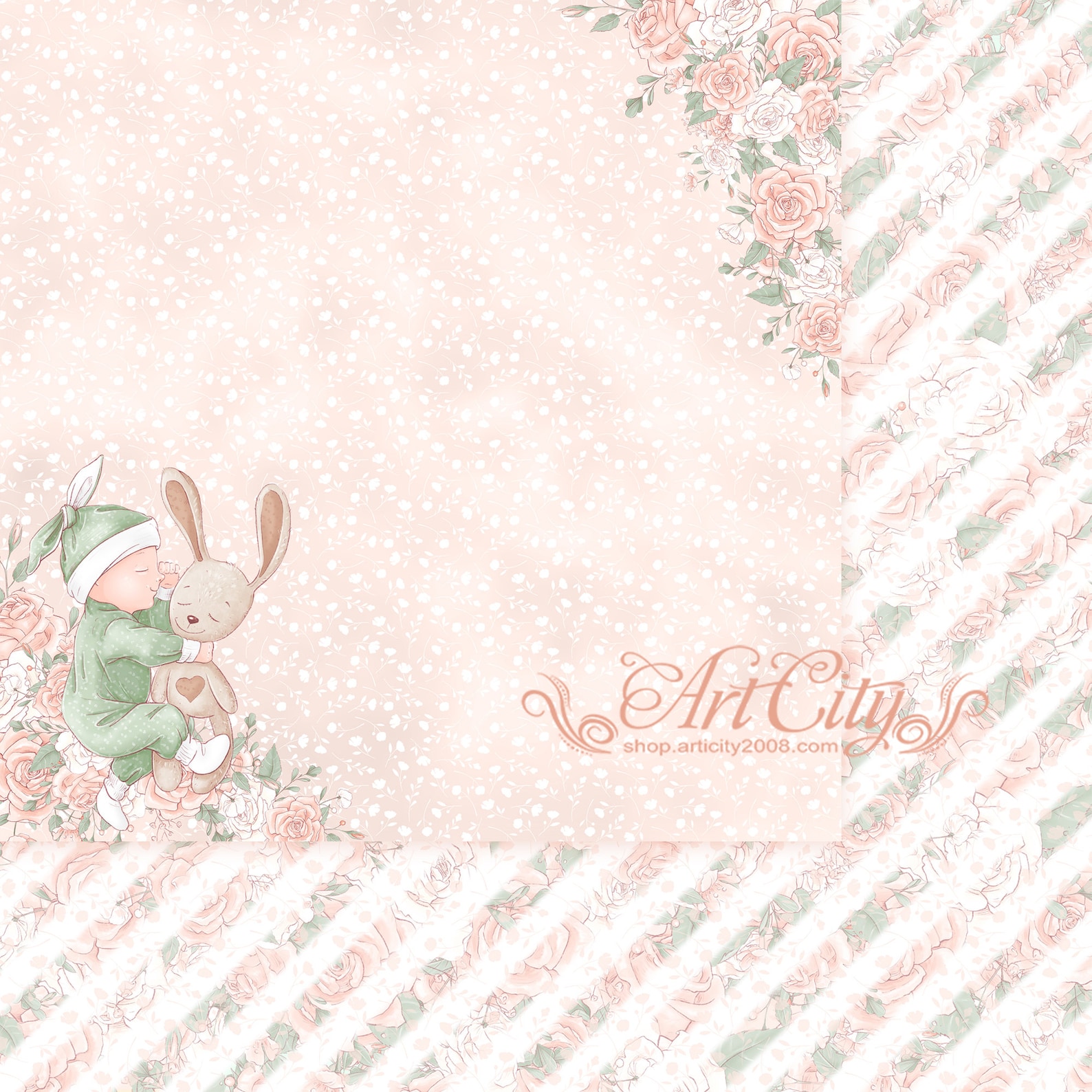 Sweet Baby Digital Paper Scrapbook Background Children Peach | Etsy