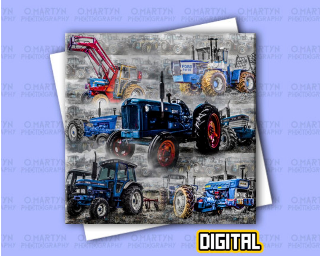 Printable Tractors Through the Ages Ford Greetings Card Etsy