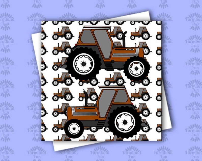 Printable Tractors Through the Ages Fiat Styled Greetings Card Etsy