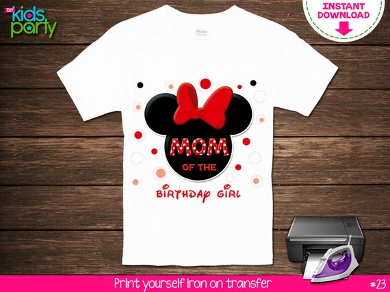 INSTANT DOWNLOAD Minnie Mom of the Birthday Girl Print Yourself Iron on Transfer Il_570xn