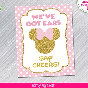INSTANT DOWNLOAD Pink and Gold Minnie Mouse Inspired Party - Etsy