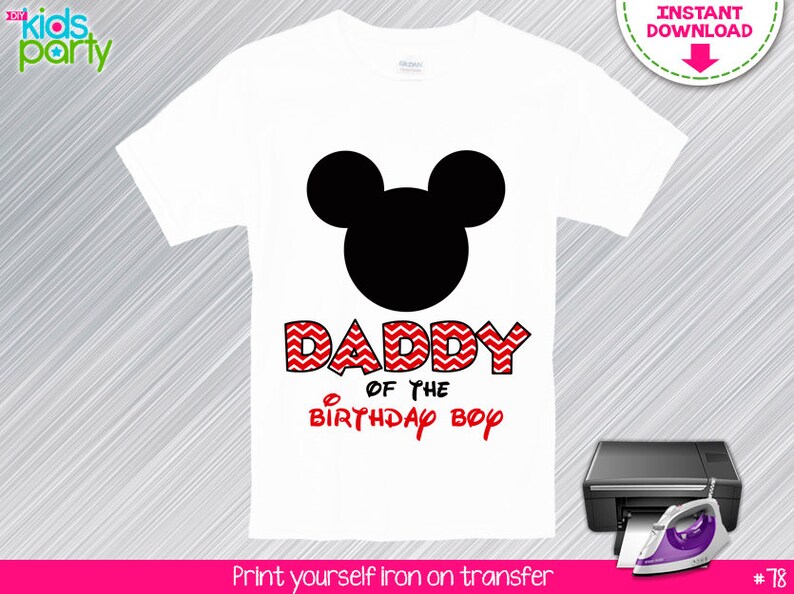 INSTANT DOWNLOAD Daddy of the Birthday Boy Iron on Transfer Etsy