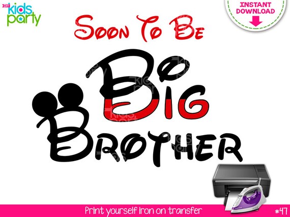 INSTANT DOWNLOAD Mickey Mouse Big Brither Print Yourself Iron on Transfer Il_570xn