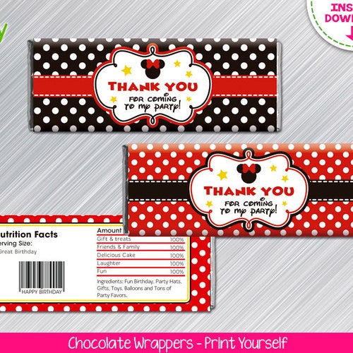 INSTANT DOWNLOAD Red Minnie Mouse Inspired Birthday Print - Etsy