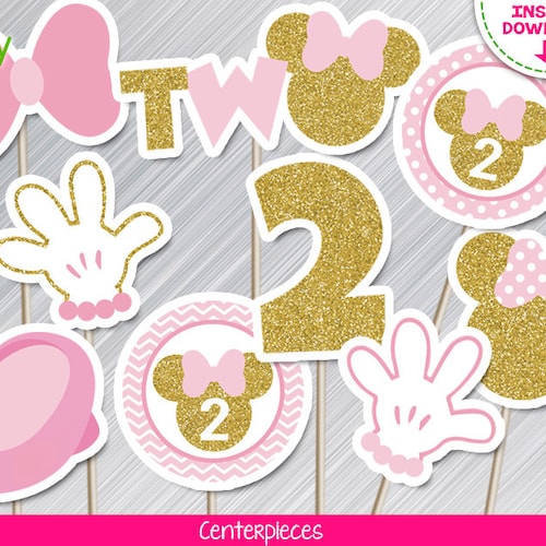 INSTANT DOWNLOAD Pink and Gold Minnie Mouse Inspired Party - Etsy