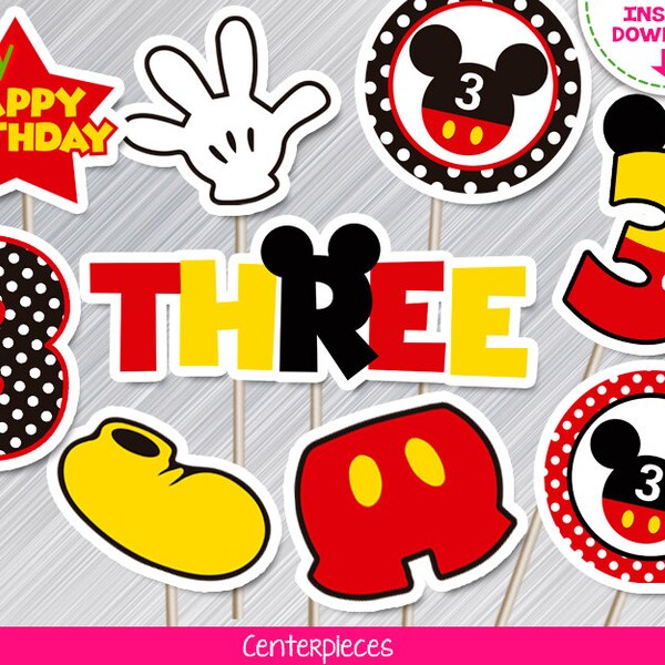 Mickey 3rd Birthday - Etsy