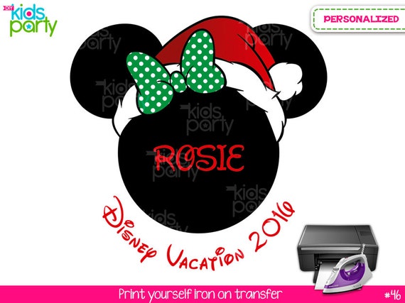 Minnie Mouse Christmas Disney Family Vacation Iron On Transfer Print Yourself, DIY Minnie Mouse Disney Family Vacation Shirt Il_570xn