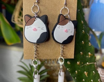 Kitty Kat squishmellow ear plug earrings