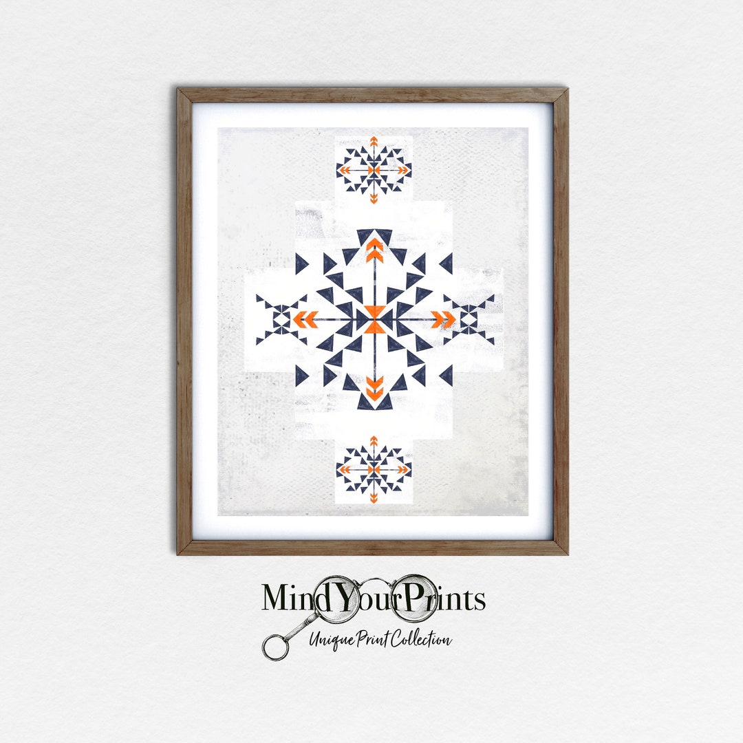 Indie Room Decor Aztec Home Decore Tribal Art Print Minimal Southwest ...