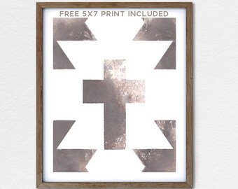 Rustic Cross Southwest Wall Art Print