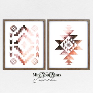 Aztec Prints-Rustic Wall Art-Gallery Wall Art Set of 2