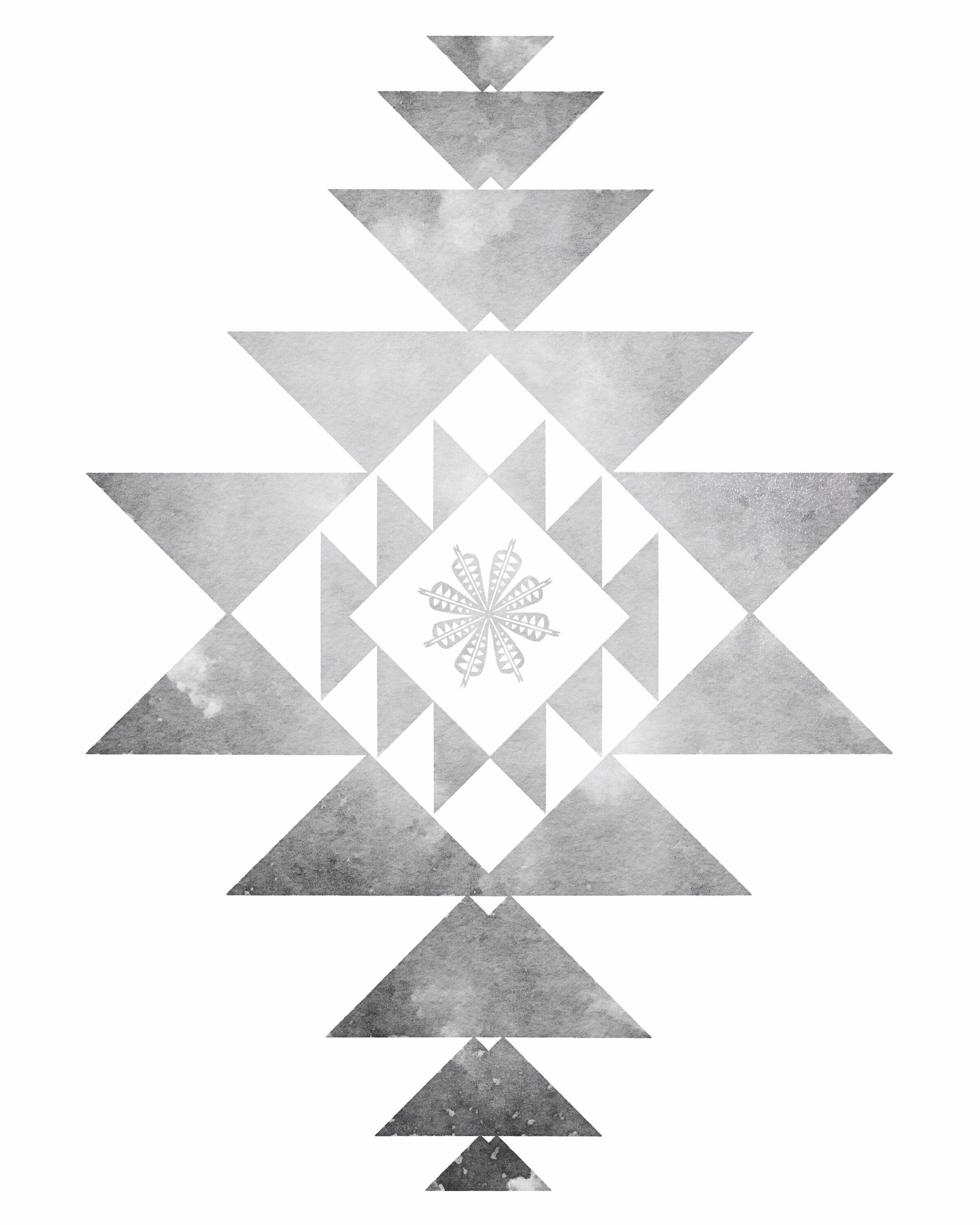 Gray and White Minimalist Prints Aztec Gallery Wall Set of | Etsy