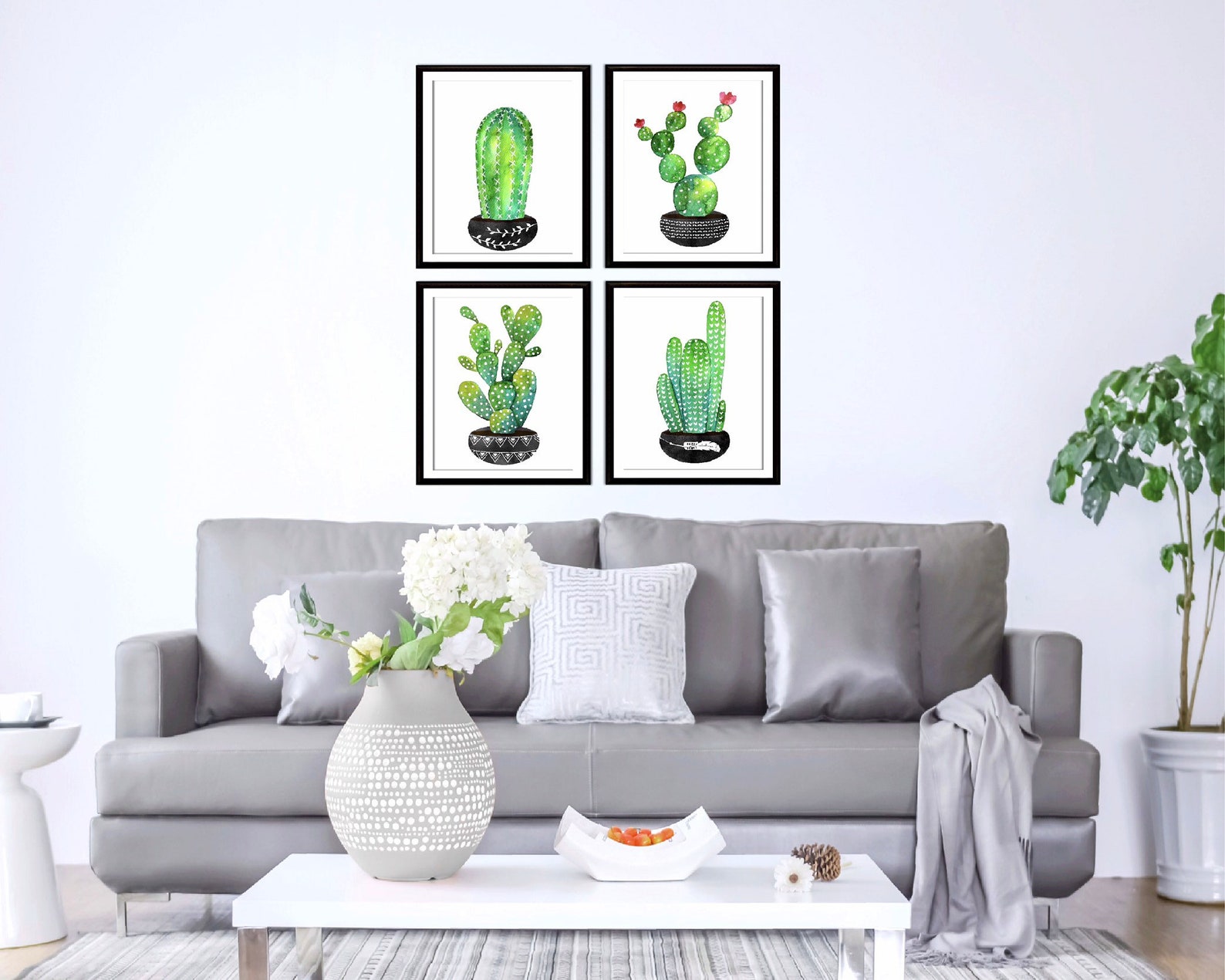 Cactus Gallery Wall Set of 4 Prints Southwestern Decor Etsy