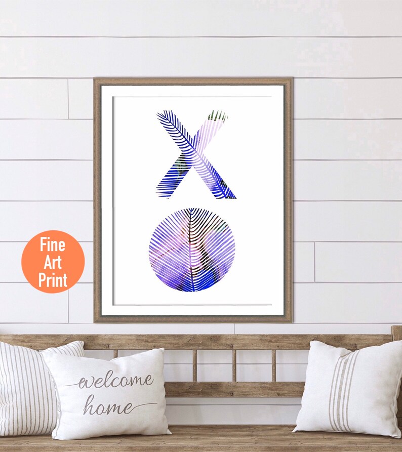 XO Palm Leaf Print Hugs and Kisses