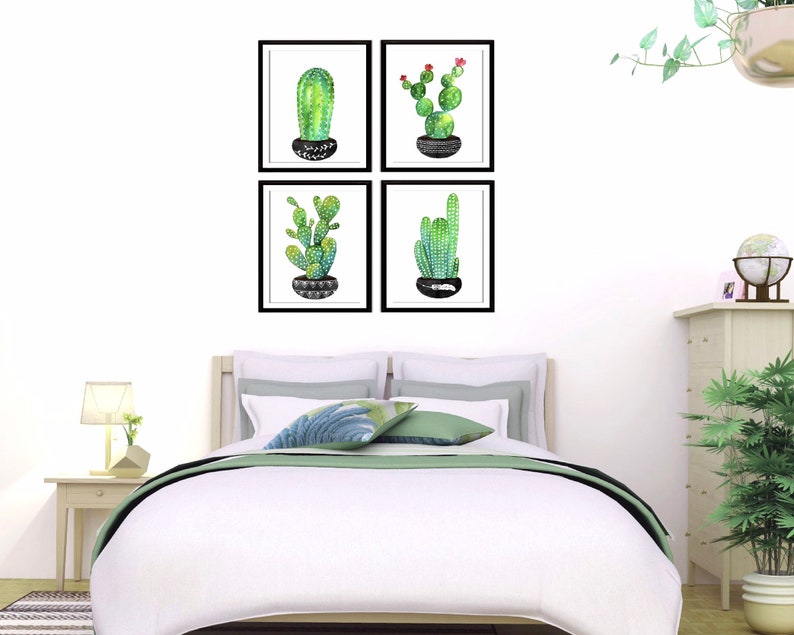 Cactus Gallery Wall Set of 4 Prints Southwestern Decor Etsy