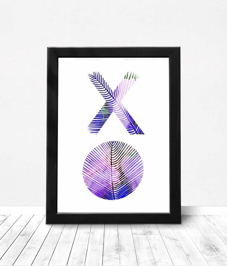 XO Palm Leaf Print Hugs and Kisses