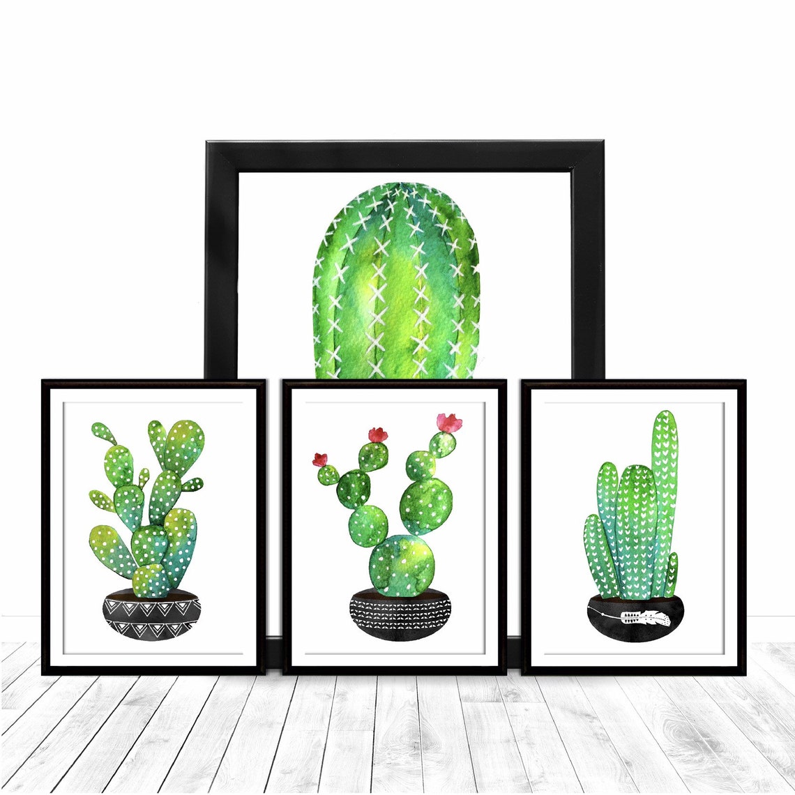 Cactus Gallery Wall Set of 4 Prints Southwestern Decor Etsy
