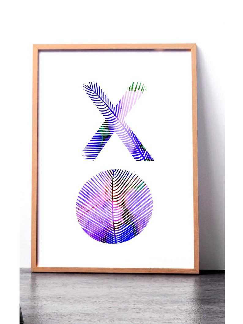 XO Palm Leaf Print Hugs and Kisses