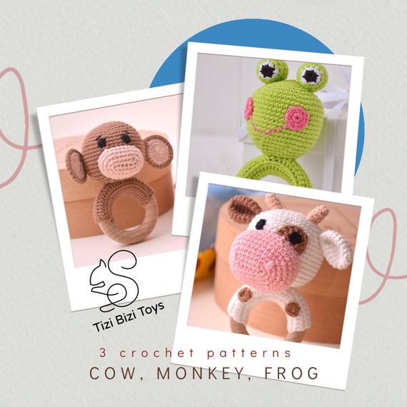 Amigurumi Rattle Patterns Cute Baby Gifts Ideas Crochet Rattle Patterns Amigurumi Animal Tutorials Easy Crochet Baby Toys for Beginners Etsy