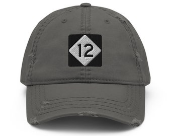 Outer Banks route 12 Distressed Dad Hat, NC gifts, OBX, Nags Head, Kitty Hawk, Manteo, North Carolina Coast, Ocean Baseball Cap, Hatteras