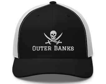 Outer Banks Trucker Cap, baseball hat, NC gifts, OBX hat, Nags Head, Kitty Hawk, Manteo, North Carolina Coast, Ocean Baseball Cap, Hatteras