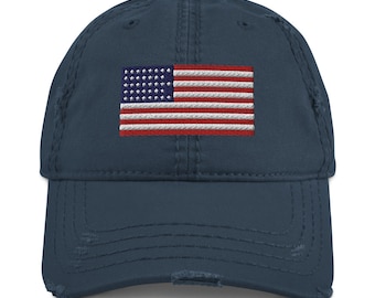 American Flag Distressed Hat