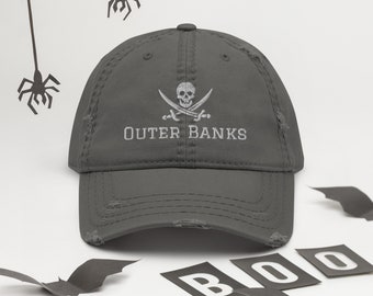 Outer Banks hat, NC gifts, Distressed hat men,  OBX hat, Nags Head, Kitty Hawk, Manteo, North Carolina Coast, Ocean Baseball Cap, Hatteras