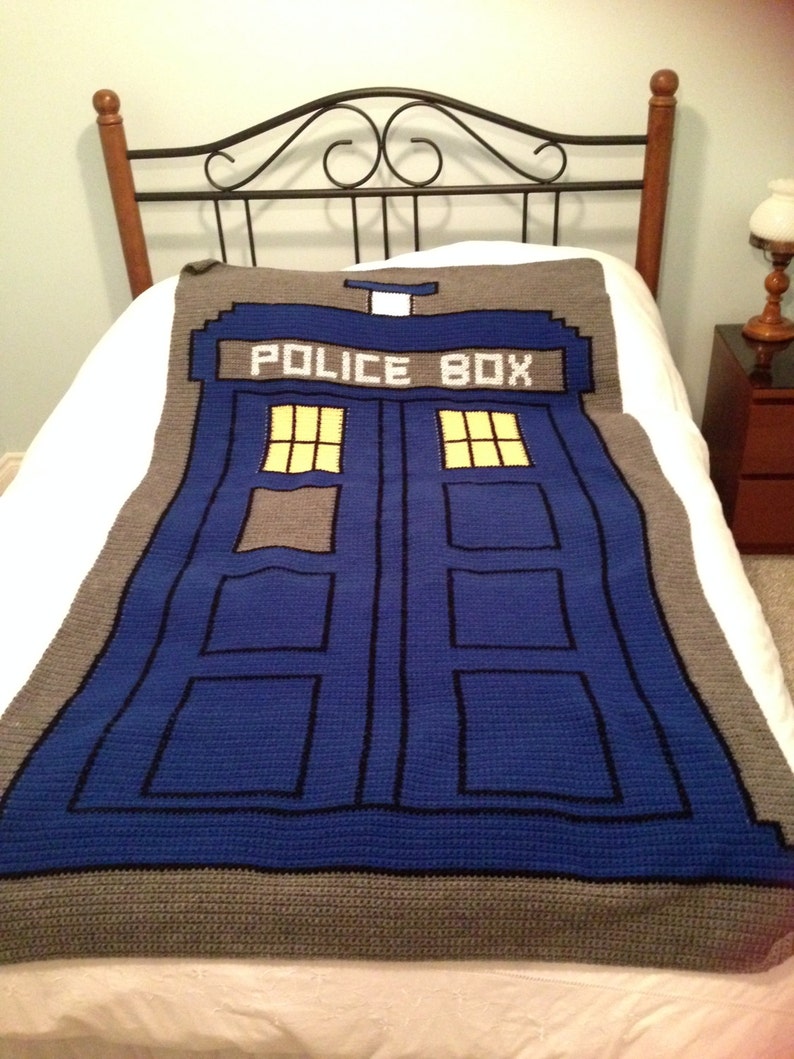 Tardis Blanket Pattern for Crochet Etsy Australia