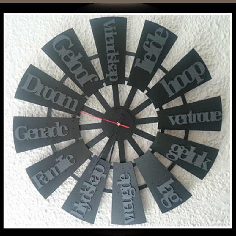 Inspirational Windmill Clock Afrikaans 600 x 600 mm Etsy