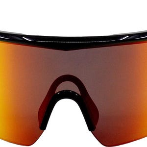 E3 Optics E3-C2 red mirror polarized lens, shiny black frame sunglasses - polarized performance eyewear for fishing, hiking, and outdoor sports