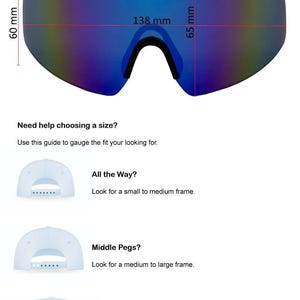 Sunglasses with size guide and measurement details on a white background