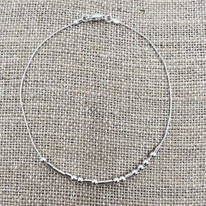 Sterling Silver Morse Code Custom Anklet / Personalize with Choice of Word(s)