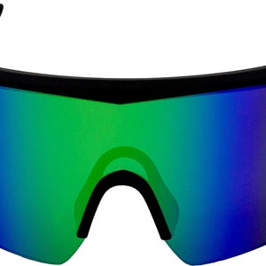 E3 Optics E3-A3 green mirror polarized lens, matte black frame sunglasses - polarized performance eyewear for fishing, hiking, and outdoor sports