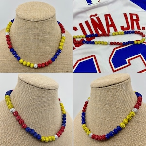 Collana da baseball con perline Pollyanna: palla da discoteca con strass e pavé Shamballa