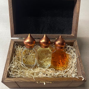 Wooden Gift Box Of Gold,Frankincense,Myrrh 100% Pure Essential Oil