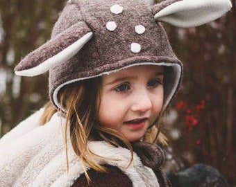 Bonnet pour enfants avec oreilles, chapeau de cerf, chapeau chaud pour enfants, chapeau d'hiver en laine, chapeau avec oreilles