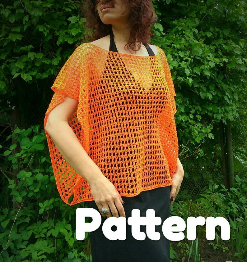 How to knit poncho sweater Cover up pattern Etsy