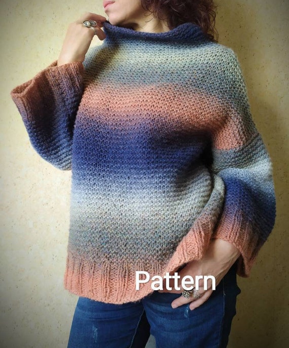 Simple Sweater KNITTING PATTERN Garter Stitch Sweater Easy | Etsy