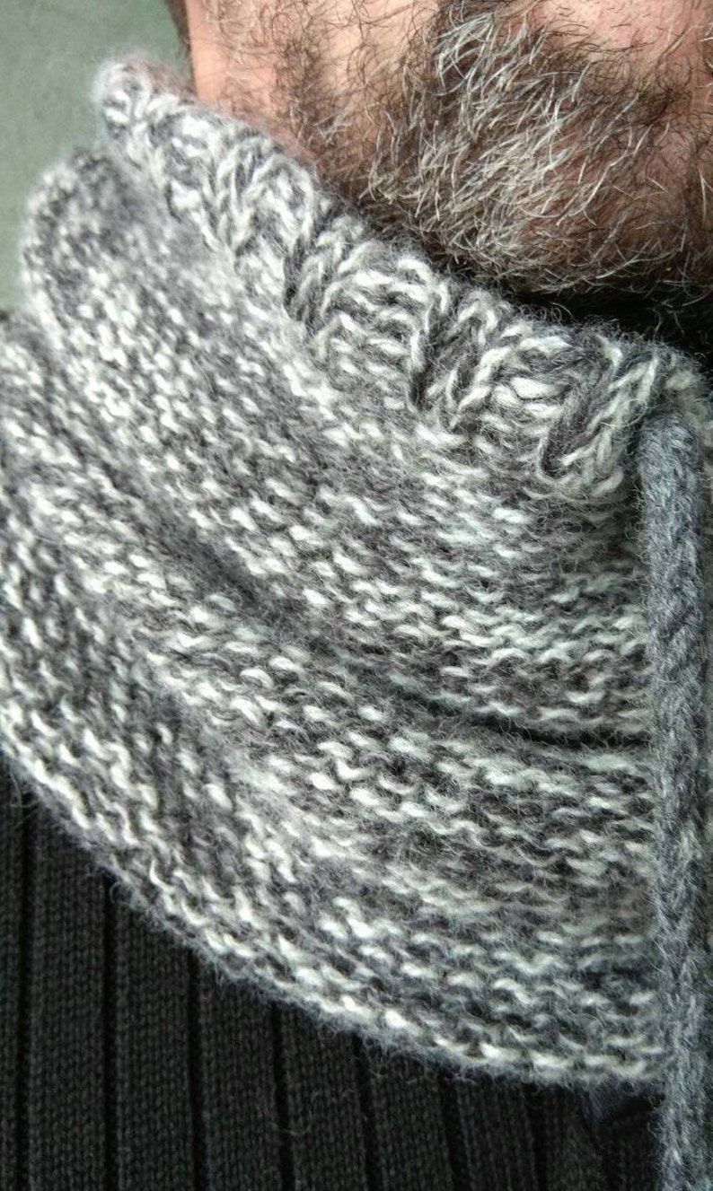 Neck warmer for men Wool chunky snood scarf Grey cowl neck Etsy