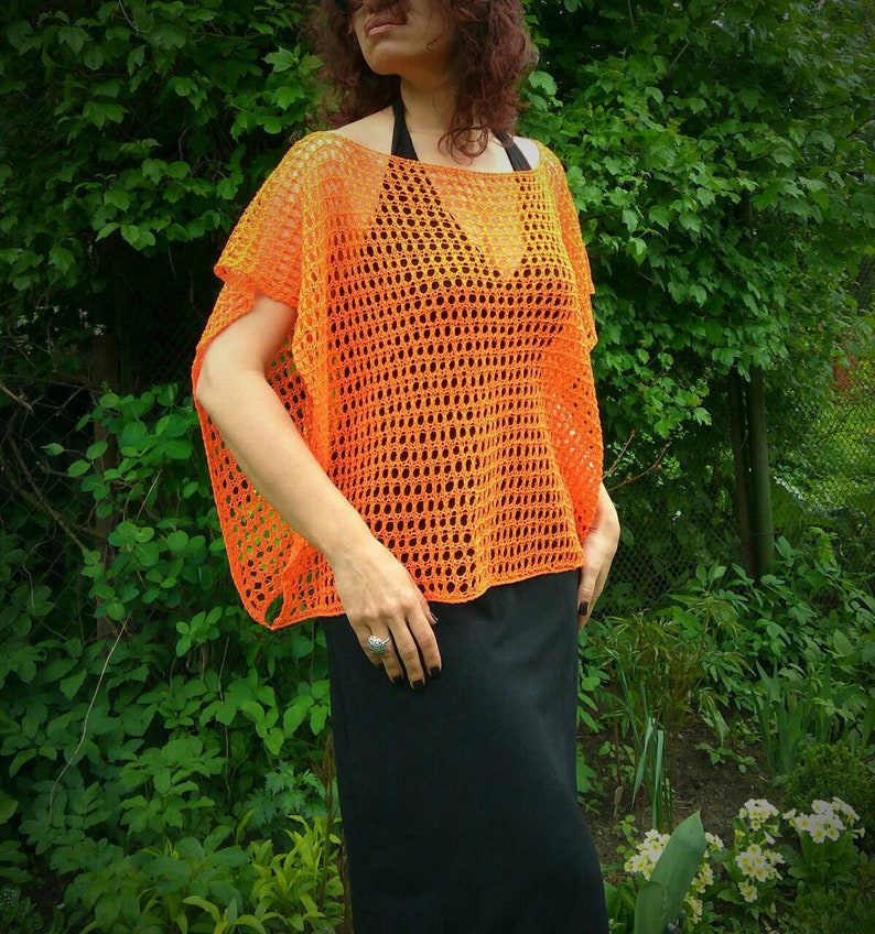 How to knit poncho sweater Cover up pattern Etsy