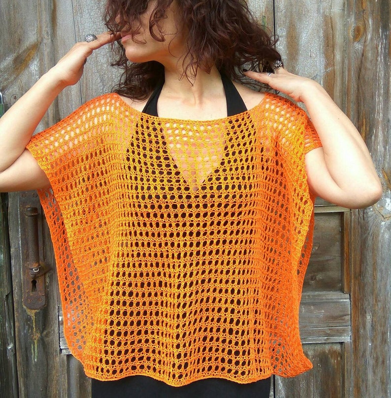How to knit poncho sweater Cover up pattern Etsy