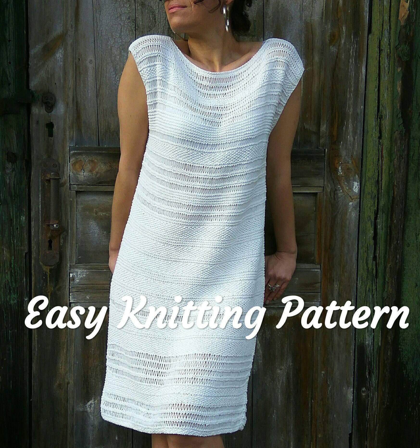 How to knit dress Easy knitting pattern Summer dress pattern Etsy